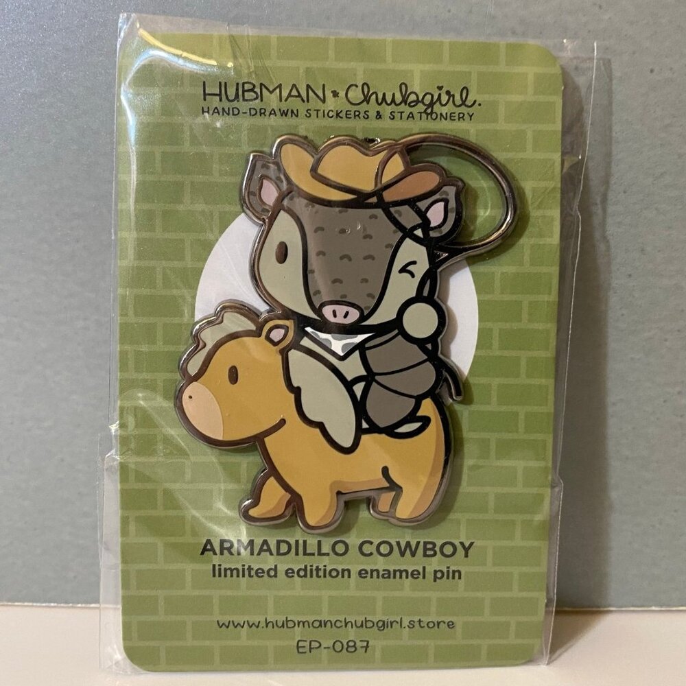 Hubman & Chubgirl Armadillo Cowboy Limited Edition Enamel Pin